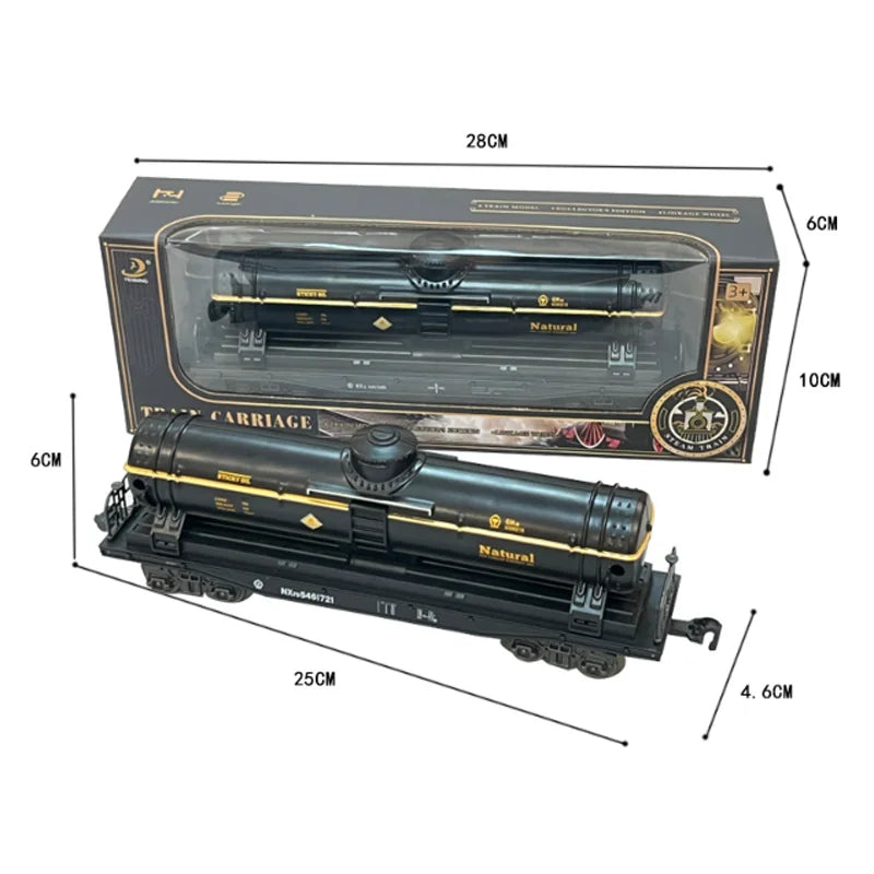 Simulation Train Remote Control Vintage Steam Train Track Accessories Spray Electric Train Carriages Locomotive Boys Toy