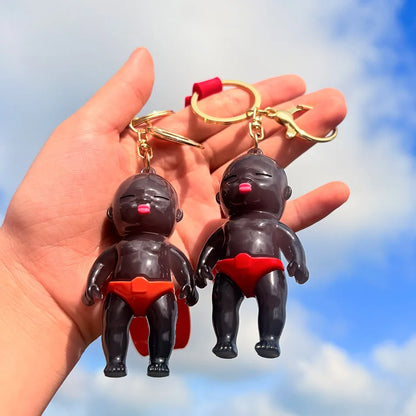 Internet-famous Natasha Black Doll Keychain, UV Color Changing Mini Pendant, Stress Relief Funny Novelty Gift, Multiple Colors A