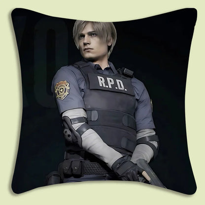 Pillow Covers Cartoon Leon Kennedy Sofa Decorative Home Double-sided Printing Short Plush Cute Cushion Cover