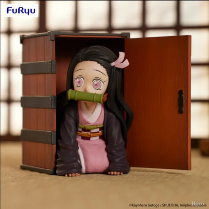 【ZW】 Genuine FuRyu Demon Slayer: Kimetsu No Yaiba Nezuko Coming Out of The Wooden Box  Figures Model Toys Gifts