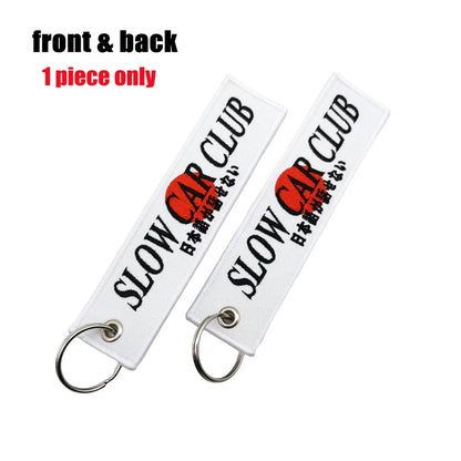 Car Motorcycle Keychain Japan JDM Style Embroidery Keyrings For Women Men Key Ring Key Strap Tow Holder Gift Pendant Accessories