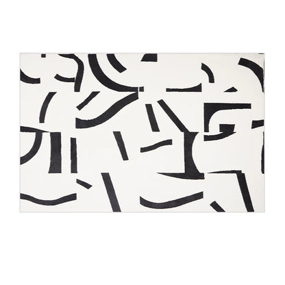 Modern Luxury Carpets for Living Room Fluffy Soft Plush Rug Black White Lines Bedroom Decor Carpet Large Area Washable Study Mat