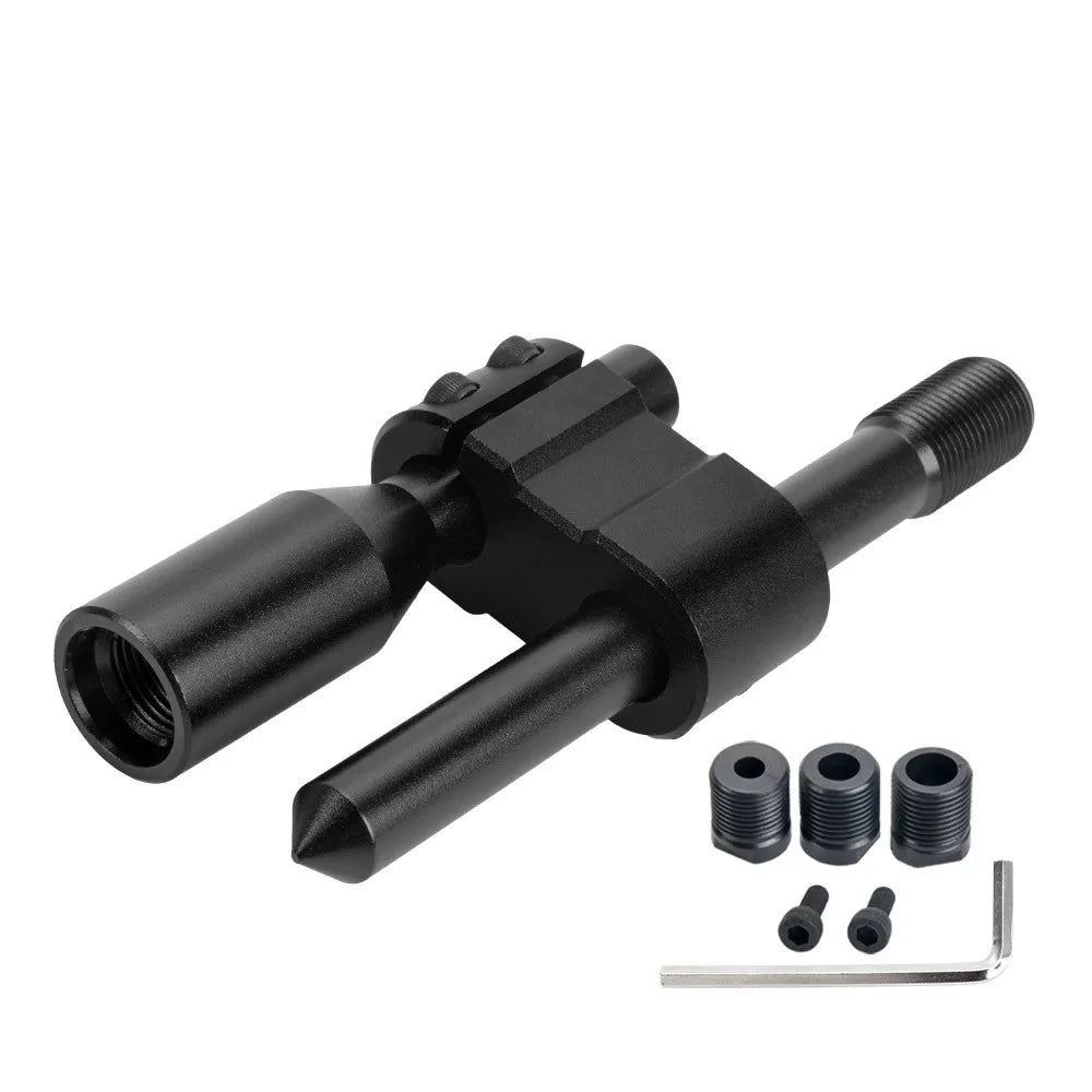 Car Aluminum H Type Gear Shift Knob Extension Adjustable Extender Shifter Lever Handle M18*1.5 M12*1.25 With Three Adapters