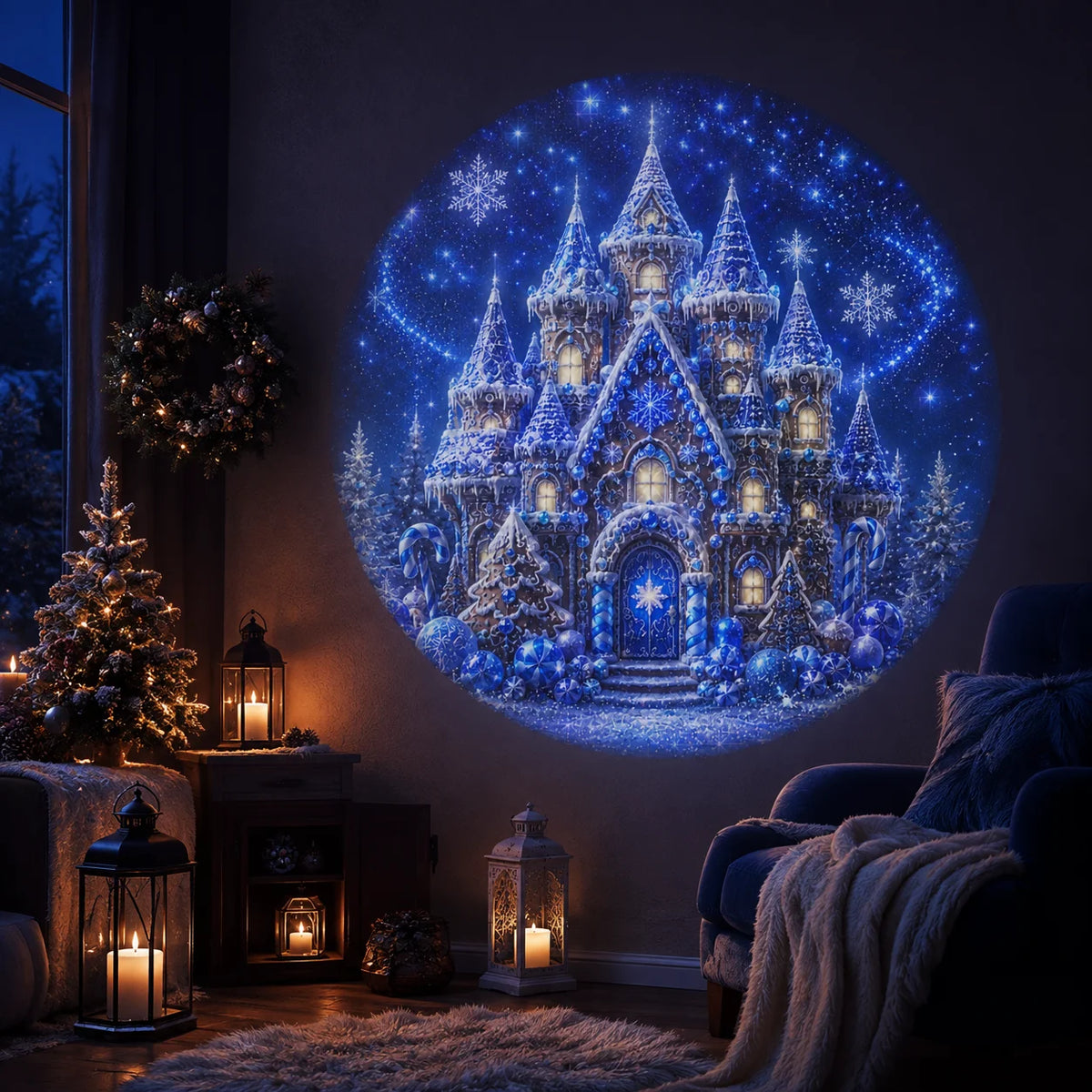 Christmas 8-Pattern Projection Festive Light Decoration Night Light
