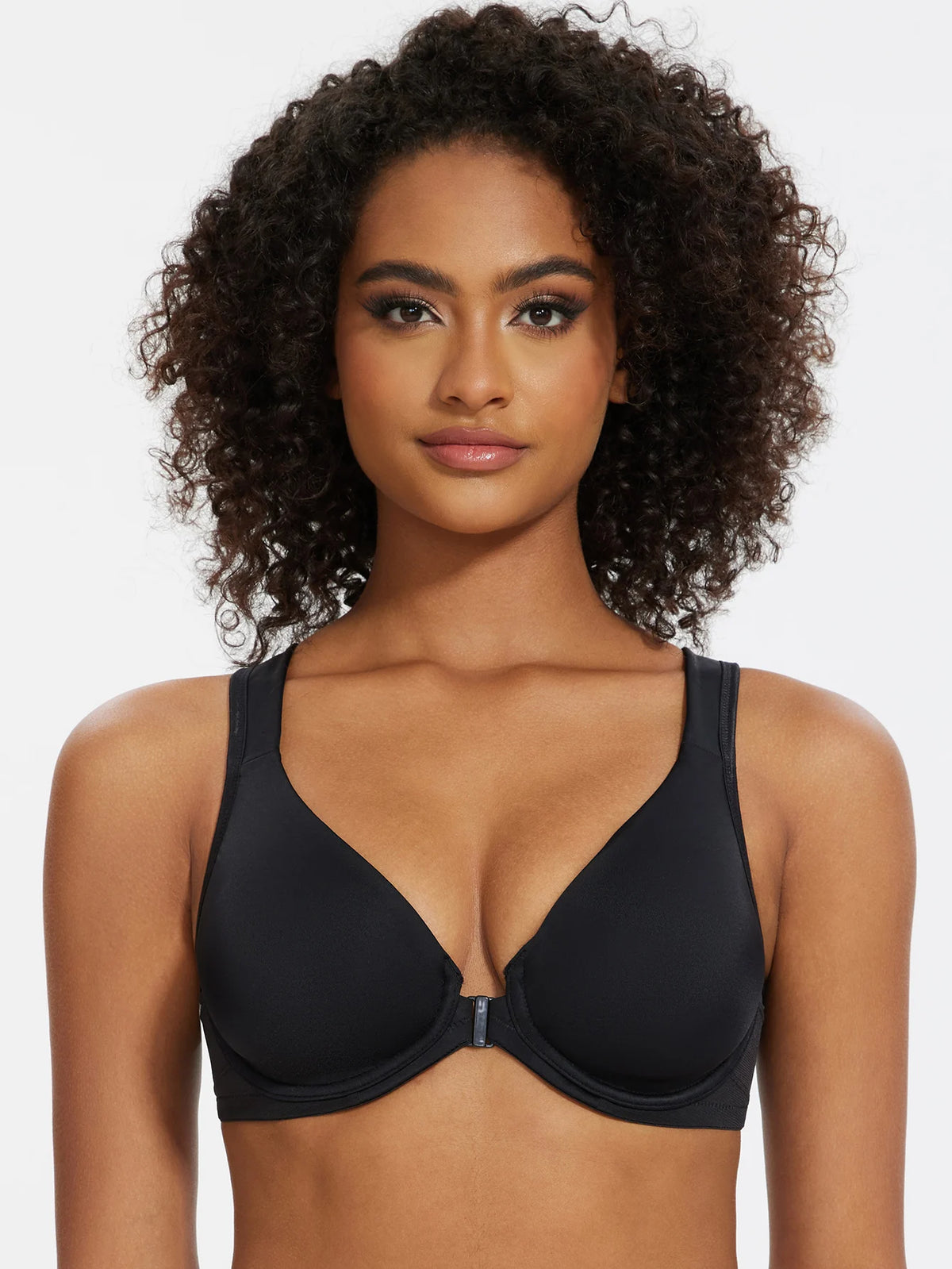 MELENECA Women's Front Closure Bras Plus Size Unlined Underwire Back Support Posture Bra