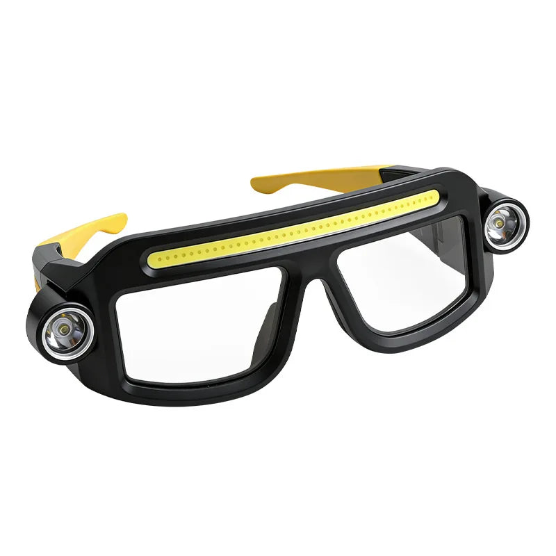 Rechargeable COB LED Glasses Headlight TYPE C Waterproof Lightweight Adjustable Angle Work Lamp for Car Maintenance Repair