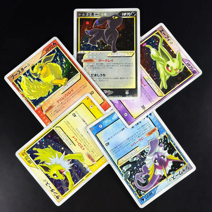 PTCG Japanese Gold Star Eeveelution Set Mew 10th Anniv Raikou Pichu Vintage Holo Cosmos Chase Rare Collectors Proxy Cards