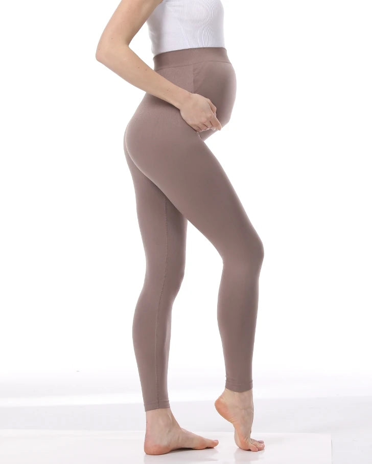 High Waist Pregnancy Leggings Skinny Maternity Clothes for Pregnant Women Belly Support Knitted Leggins Body Shaper Trousers