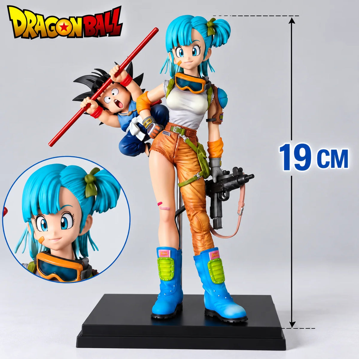 Dragon Ball Bulma Figure with Goku 19cm PVC Anime Action Figure Collectible Model Desktop Decoration Anime Fans Gift