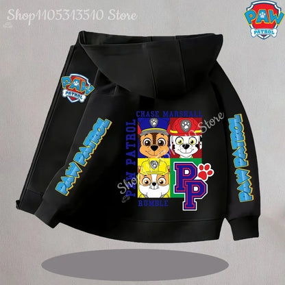 Paw Patrol Kids Thin Hooded Coats Anime Chase Zipper Sweatshirts Outwear Fashion Spring Fall Hoodies Sportwear Children Clothes