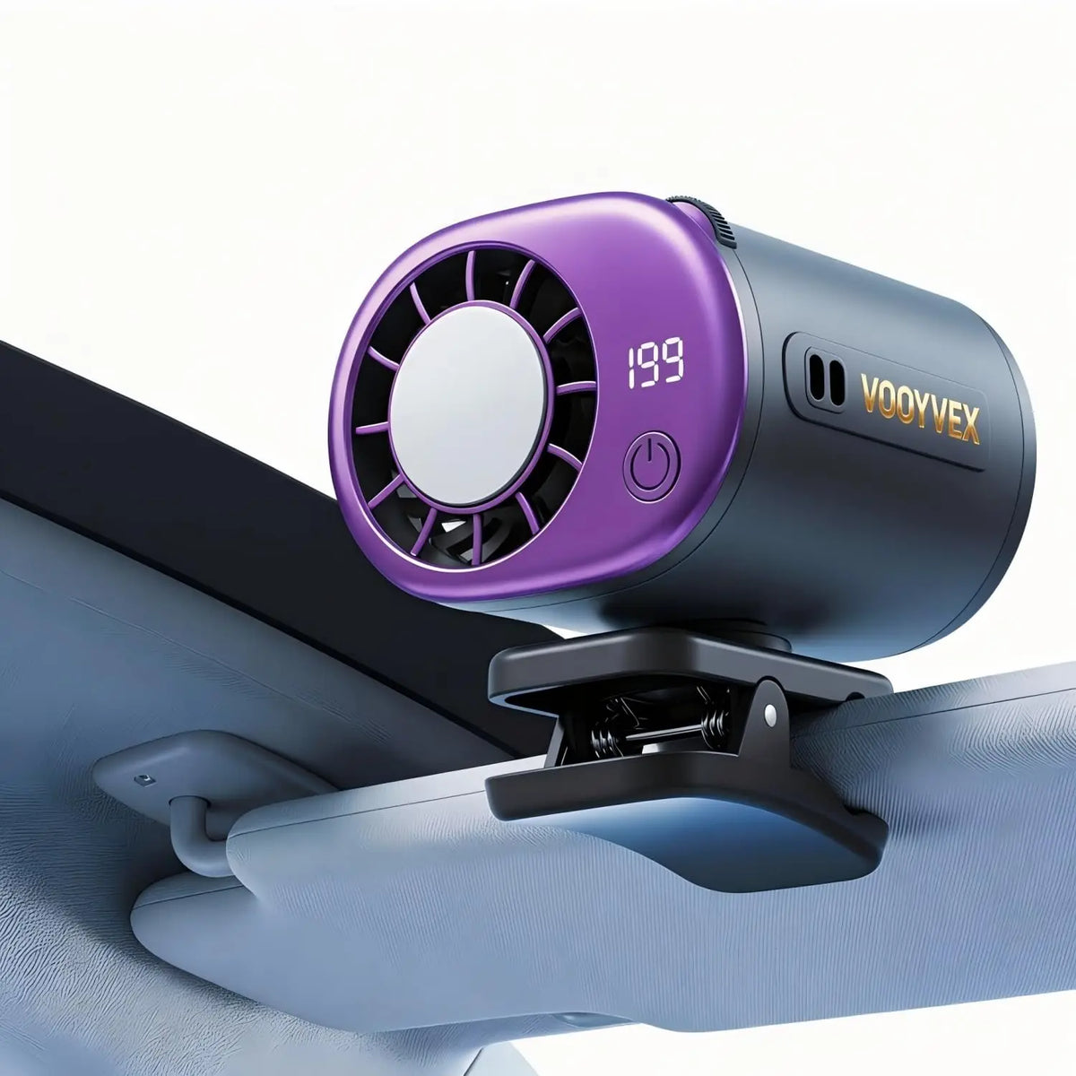 2026 Car Clip On Fan Air Conditioner With Led Display - 360° Rotation Stroller Mini Clip Fan Portable Personal Clip-On Air Condi