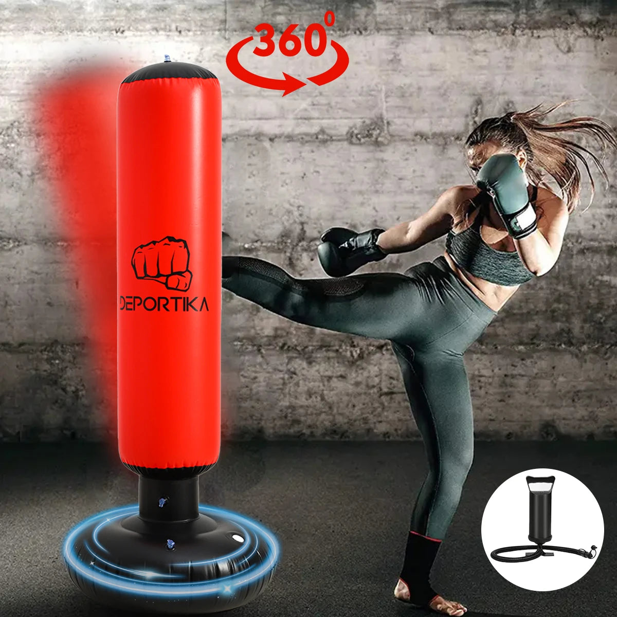 Inflatable Boxing Post, 63 Inch Stable Inflatable Boxing Bag, Vertical Sandbag Toy, Thickened Boxing Post