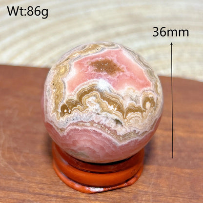 High Quality Natural Crystals Argentina Rhodochrosite Druzy Sphere Healing Gemstones Home Decorations Room Decor Jewelry Gift