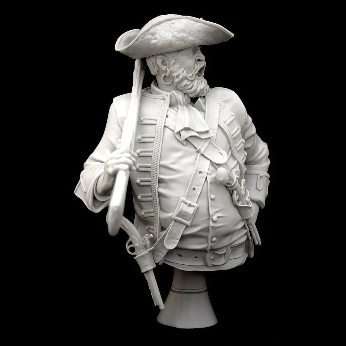 1/10 scale resin unpainted model kit, military theme, bust of Pirate Captain, unassembled and unpainted GK