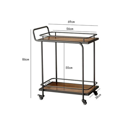 3-Tier European Style Rolling Serving Cart Versatile Beverage Dessert Trolley for Hotel Restaurant Cafe Wedding Party Home Use