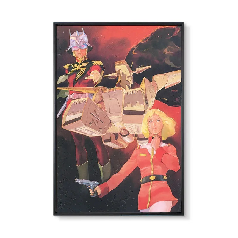 Gundam UC 0079 Frameless Canvas Print  Amuro RX-78 Poster Merchandise - Decorative Wall Art for Bedroom and Headboard