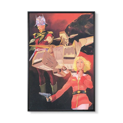 Gundam UC 0079 Frameless Canvas Print  Amuro RX-78 Poster Merchandise - Decorative Wall Art for Bedroom and Headboard