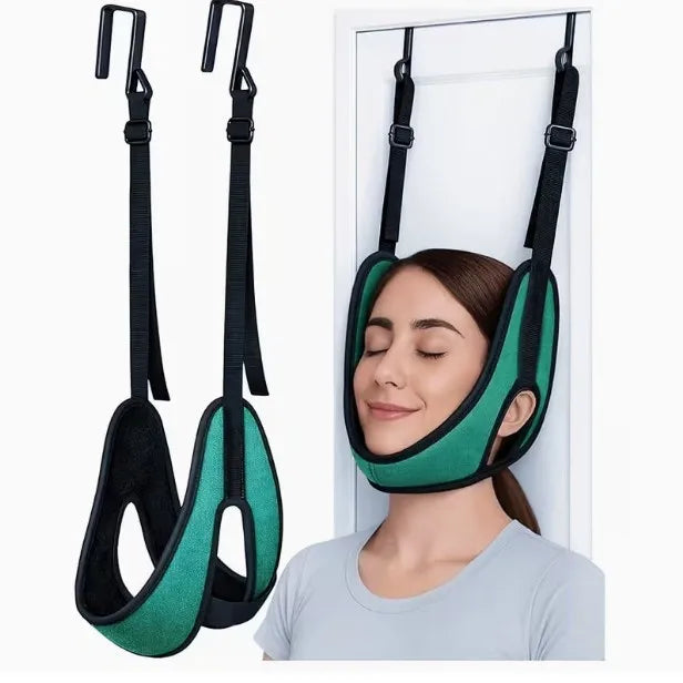 Upgraded version of door hanging cervical brace, with thickened neck support and cervical fixation strap to relieve breathabilit