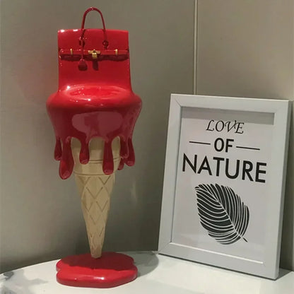 Melting Ice Cream Bag Statue Art Angel Figurine Luxury Decoration Sculpture For Home Living Room Desk Accessories