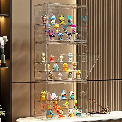 1pc Three Layer Acrylic Display Rack, Blind Box Storage Box,Llarge Capacity Dustproof,For POP MART,Doll,Handmade,Anime,Car Model