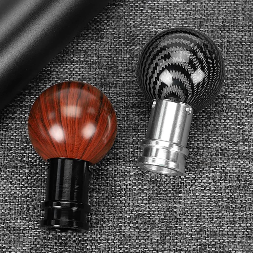 Mahogany Wood Grain Carbon Fibre Gear Shifter Knob Car Interior Manual/Automatic Transmission Universal Auto Gear Lever