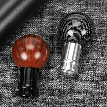 Mahogany Wood Grain Carbon Fibre Gear Shifter Knob Car Interior Manual/Automatic Transmission Universal Auto Gear Lever