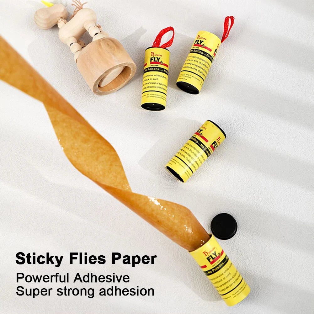 Fly Catcher Disposable Fly Killer  Trap  Control Fly Trap Paper Strip  Easy To Use for House Kitchen