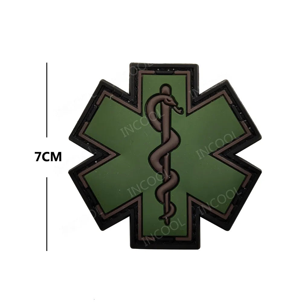 PVC Medic PARAMEDIC Skull Patches Decorative Patches Strip Combat Rubber Chevron IR Reflective Appliqued
