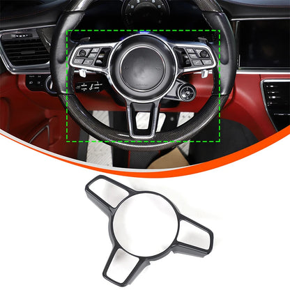 For Porsche Macan Cayenne Panamera 718 911 918 ABS Matt Black Texture Interior Steering Wheel Cover Trim Interior Accessories