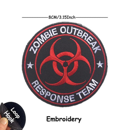 1PC,2PCS/ Umbrella Corporation PVC Rubber Morale Emblem,Biohazard Insignia Applique Embroidered patches,Tactical Backpack Badges