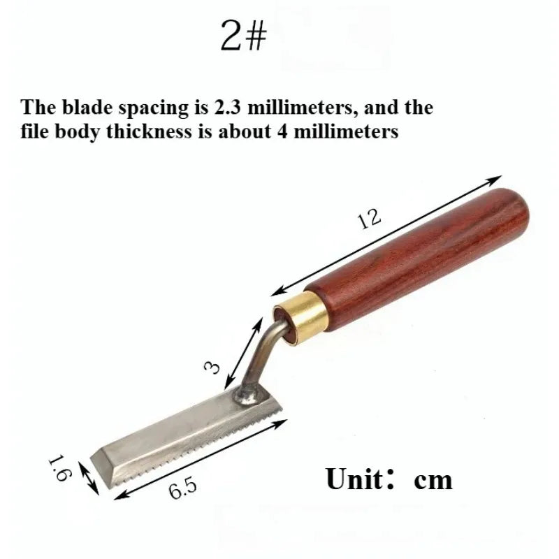 White Steel Flat Bottomed File Wooden Groove Polishing Special High Foot File Knife Set Woodworking Handmade Fine Polishing File