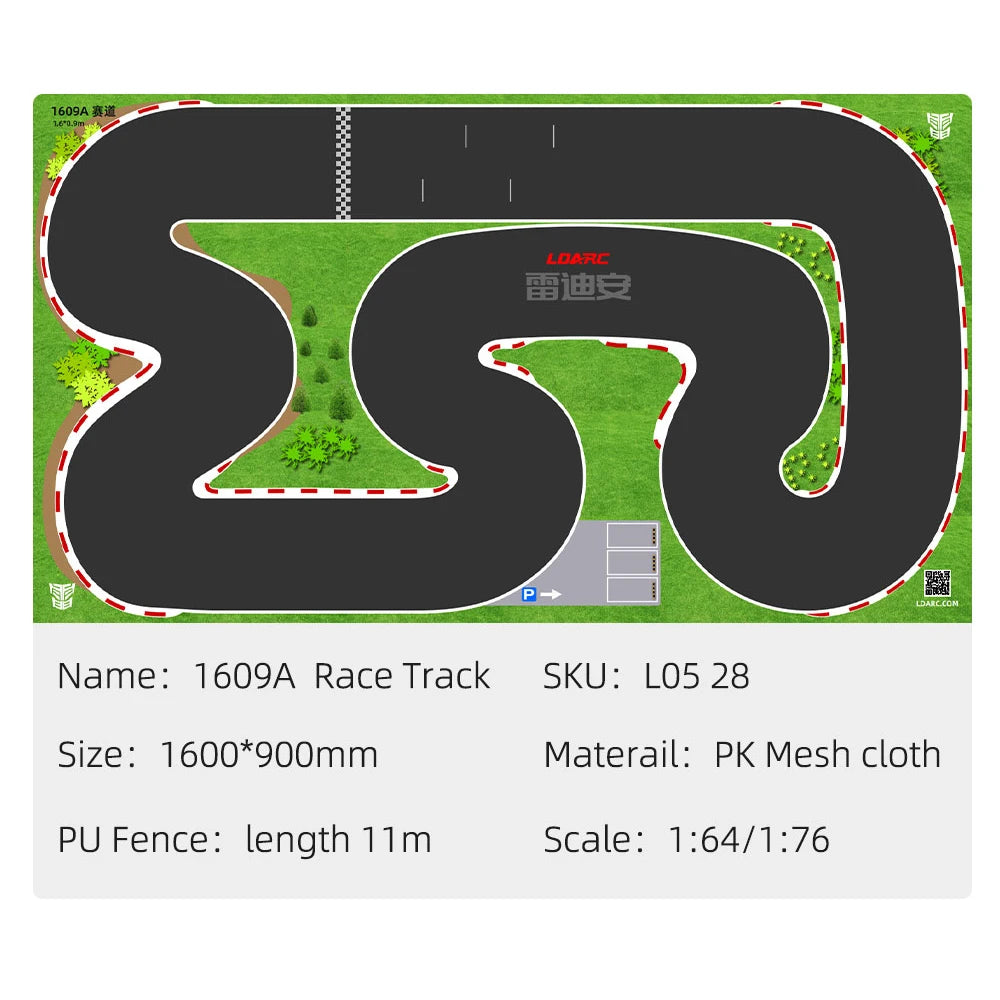 LDARC Portable Race Track Rubber Mat 160x90mm 120x60mm 240x120mm 240x240mm RC 1/76 1/64 1/58 Mini Car Track Race Accessory