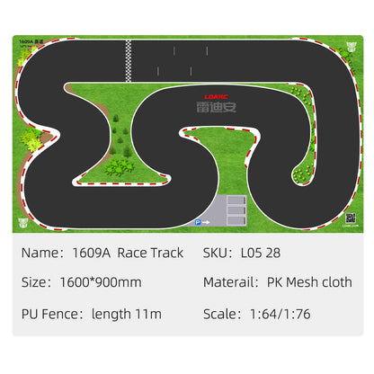 LDARC Portable Race Track Rubber Mat 160x90mm 120x60mm 240x120mm 240x240mm RC 1/76 1/64 1/58 Mini Car Track Race Accessory