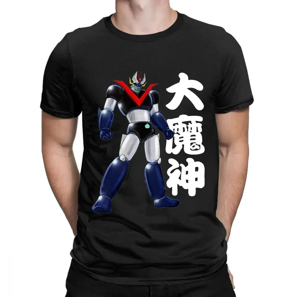 Cool mazinger z anime movie robot streetwear graphic print t-shirt fashion casual Tee Tops