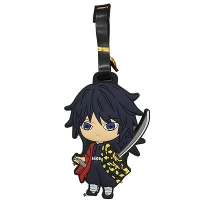 Popular "Demon Slayer" luggage tags, cartoon character design, flat mouth, easy to use, made of PVC