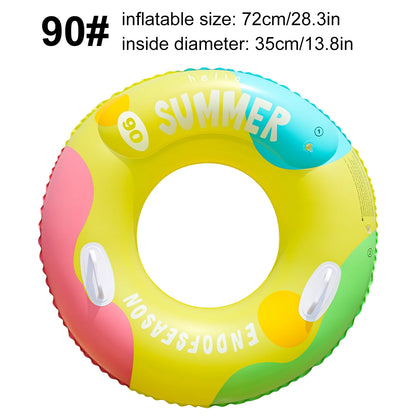 1PC Vibrant Color Thickened Inflatable Swim Ring, Adult Underarm Swimming Ring for Summer