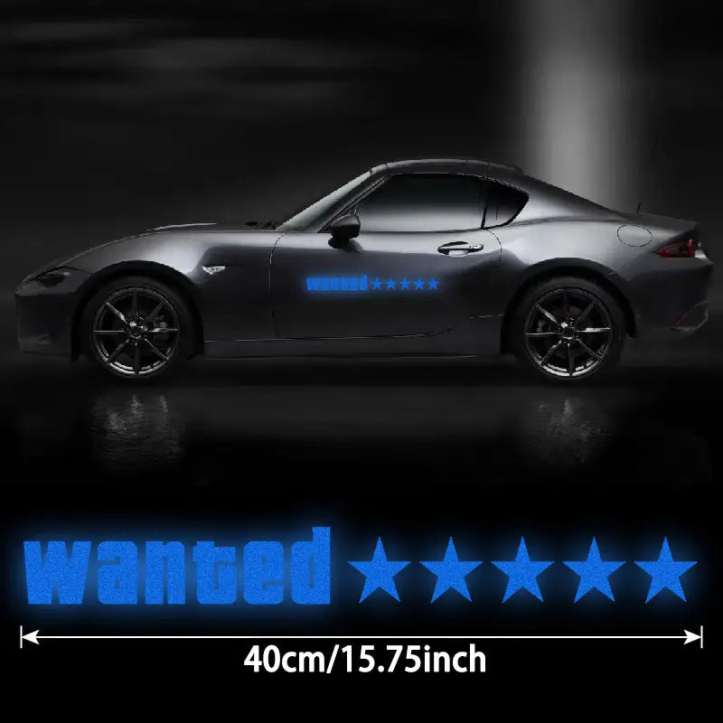 1PC Reflective Wanted Car Sticker Waterproof for Auto Windshield Side Door Window DIY Vehicle Decoration Universal Vinyl Decals