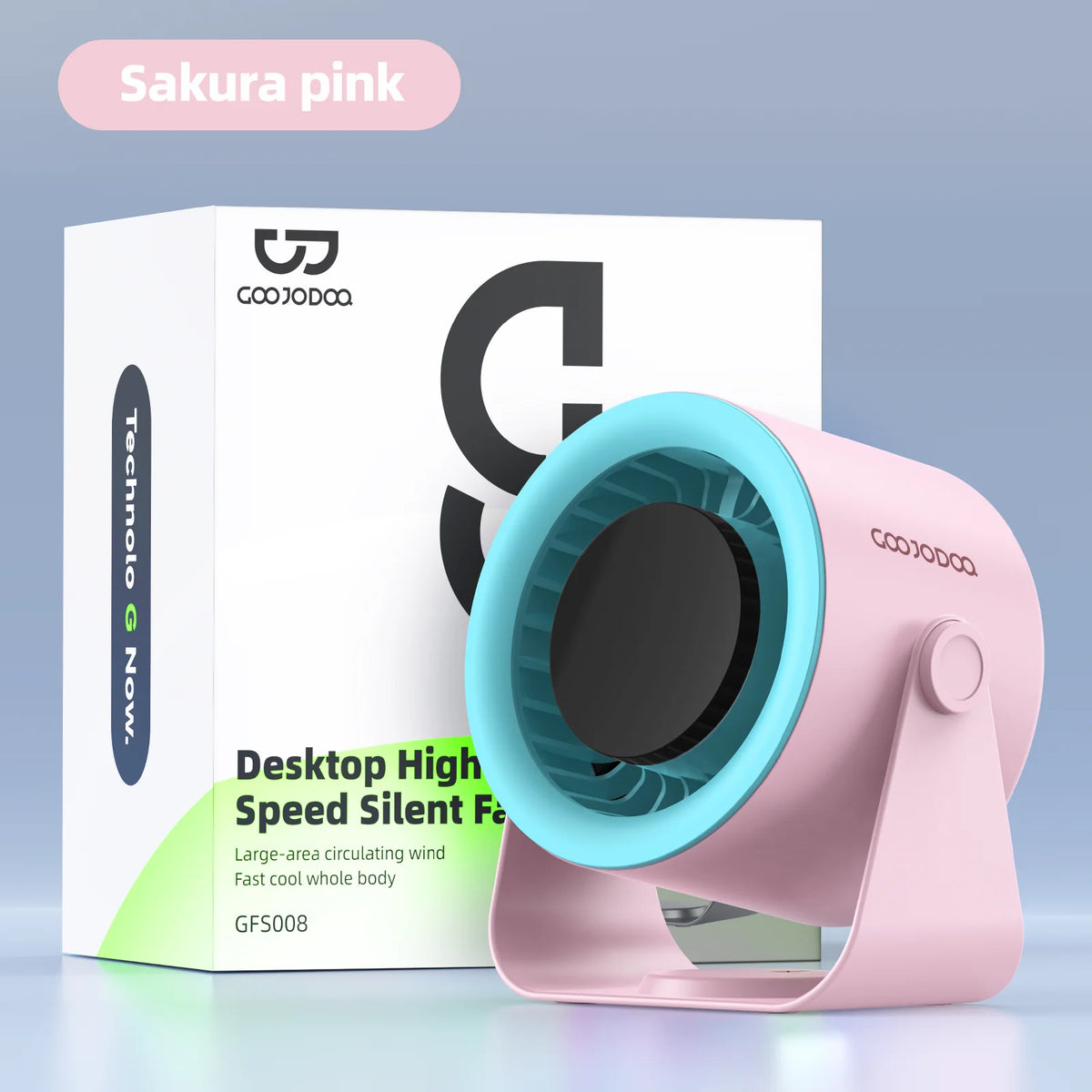 GOOJODOQ Desktop Fan 4000mAh Silent Adjustable Speed Air Circulation Fan 100 Speeds with Digital Display Wall Mountable