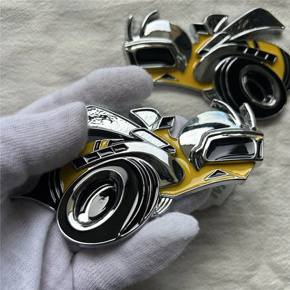 Metal yellow honey bee car logo is suitable for car sticker decal decorative accessories at the rear of the trunk of the car