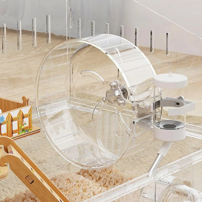 Luxury Transparent Acrylic Hamster Cage Large Space Hideout House Small Pet Habitat Feeding Drinking Accessories