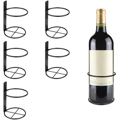 Wall Mounted Metal Hanging Wine Rack Cabinet Black Metal  Mounted Office Home Kitchen Bar Easy To Install Botellero Perfect Gift