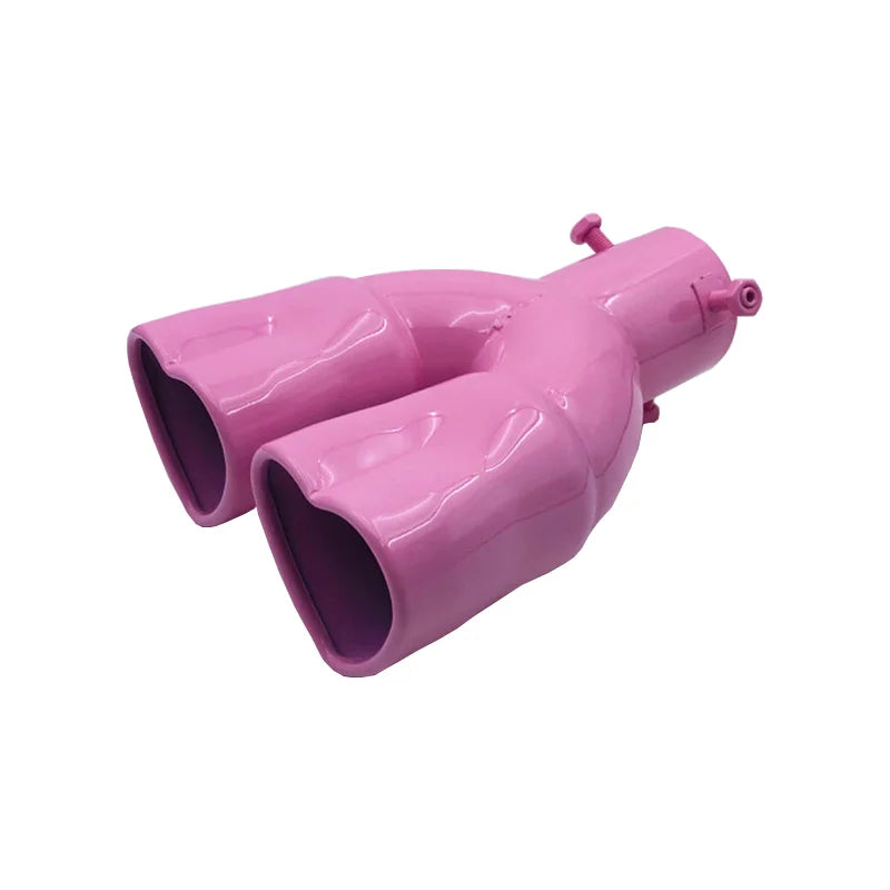 Car heart-shaped double row single row color car tail throat thickened stainless steel love bake blue exhaust pipe