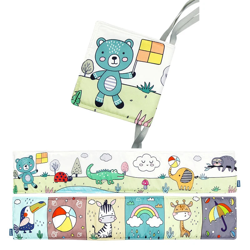 Soft Baby Books 3D Touch Feel High Contrast Cloth Book Sensory Early Learning Stroller Toys for Infant Toddler Gifts 0-12 Months