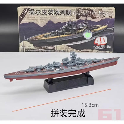 4D Assembled Warship Model 8-piece Set Dreadnought Destroyer Typhoon Class Submarine Hovercraft Toy Boat