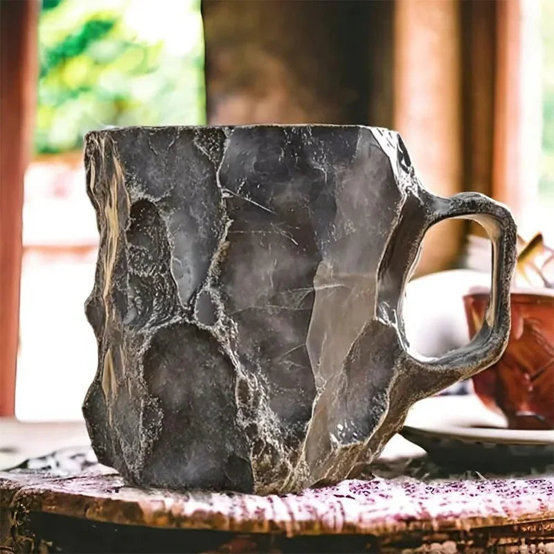 Mineral crystal coffee cup resin creative multi-color relief printing large capacity water cup color birthday gift mug