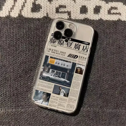 INS Hot Initial D JDM AE86 Phone Case For iPhone 17 16 15 11 12 14 13 Pro Max Mini X XS XR 7 8 Plus Air SE4 17E Silica Covers