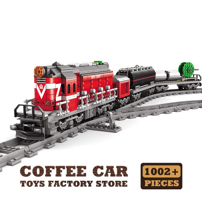 High-tech City Power Train Blocks Toys Track Moving Locomotive Model Building Kit Railway Cars MOC Bricks Friend Christmas Gifts