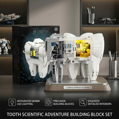 Creative Expert Mechanical Tooth Building Blocks Set Oral Structu Model Brick LED Educational Assembly Toy for Kid Birthday Gift