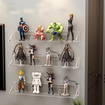 Blind box display rack storage cabinet on the wall transparent acrylic no-hole Pop Mart small ornaments hand-made goods storage