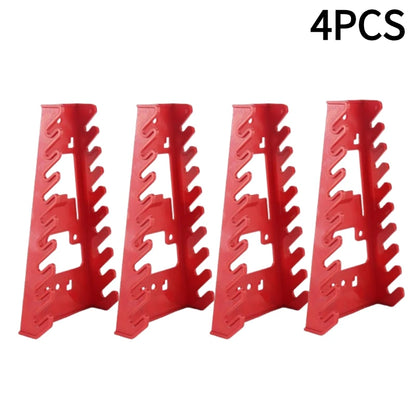 Red Wrench Organizer Plastic Wrench Rack Wall Mounted Tray Sockets Storage Tools Rack Sorter Standard Spanner Holders 1-5pcs